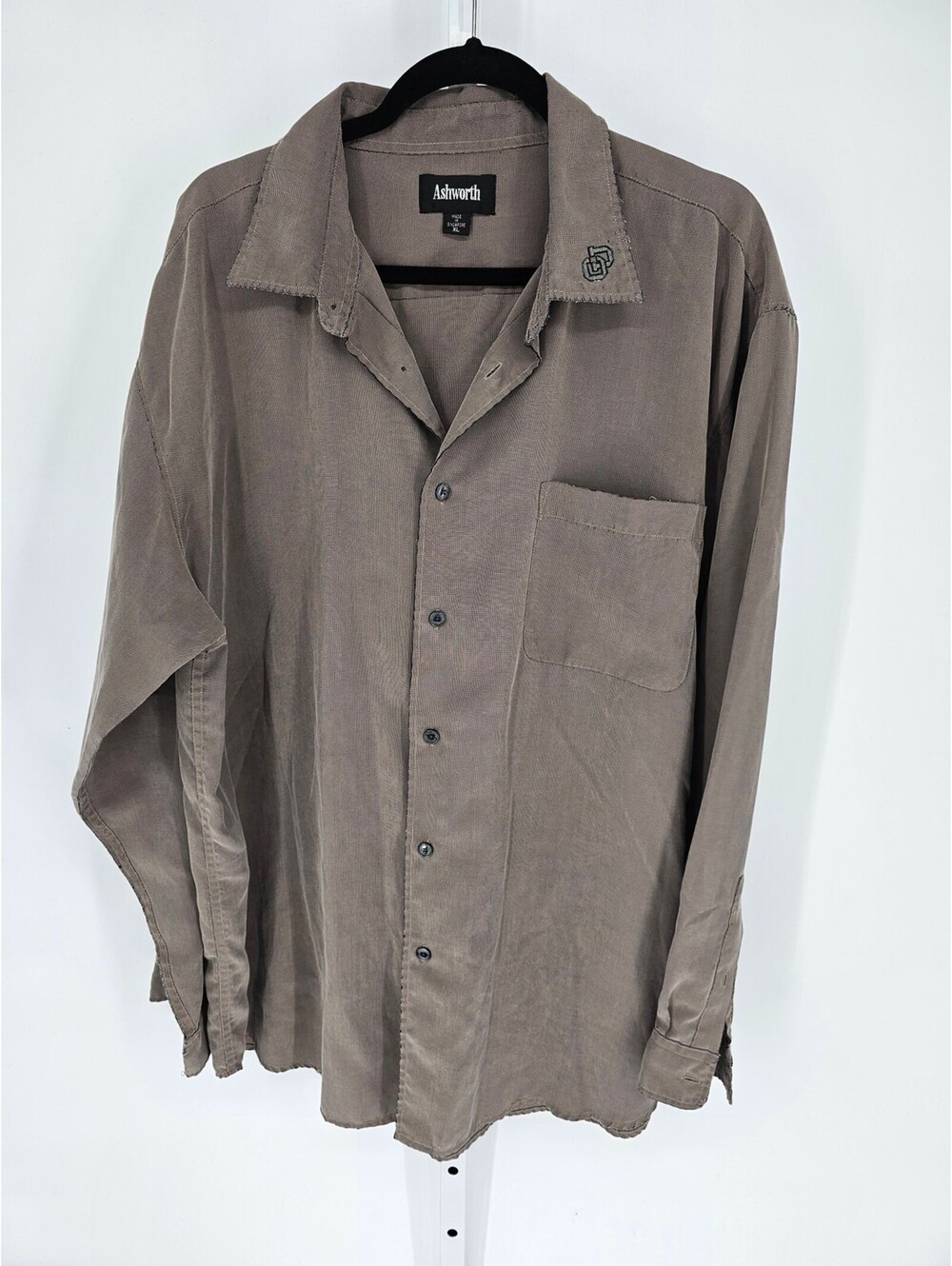 Ashworth Men's Brown Long Sleeve Button-Up Dress Shirt Size XL